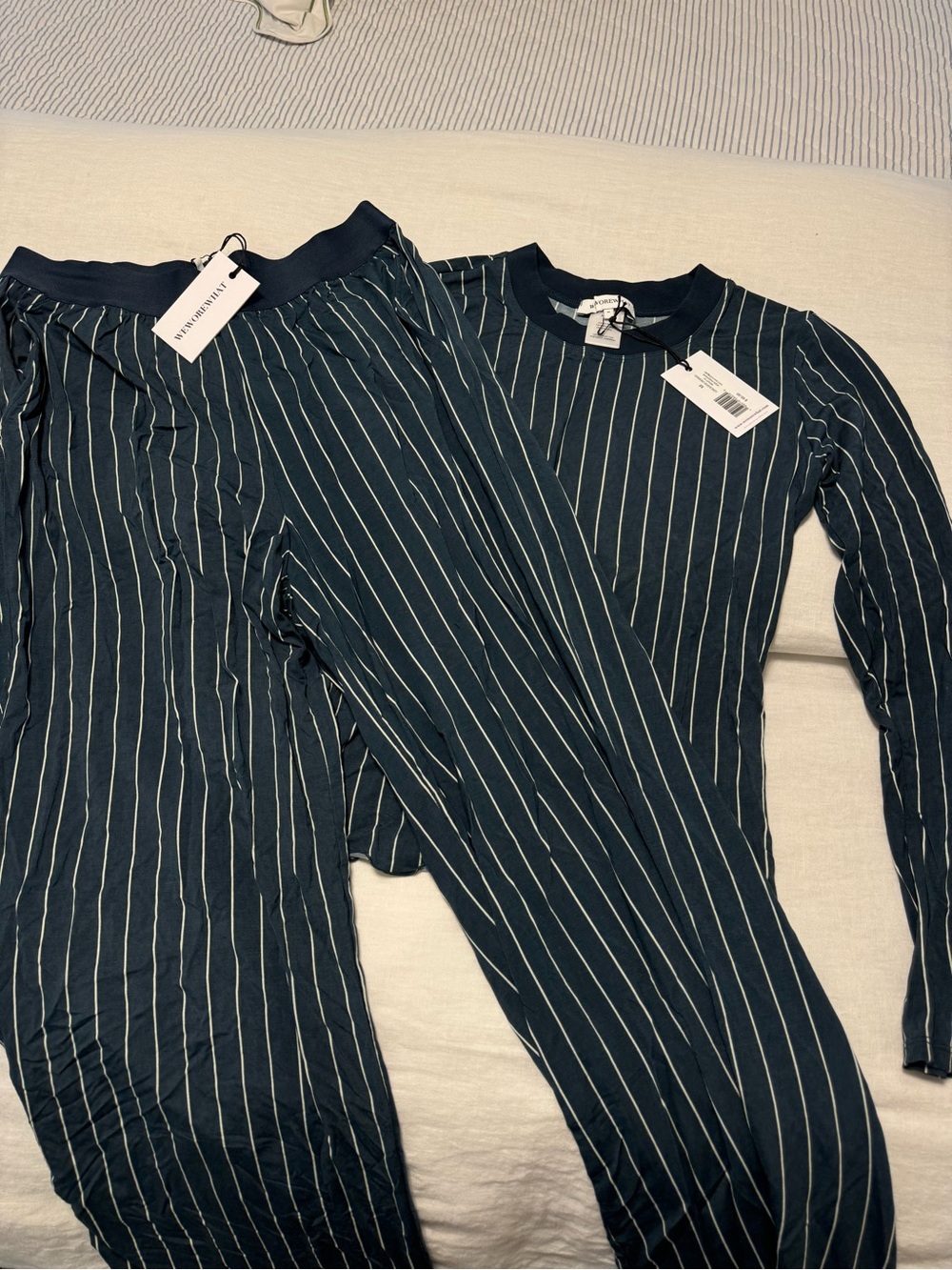 WE WORE WHAT striped set